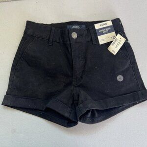 AERO black 3” midi shorts 00 NWT